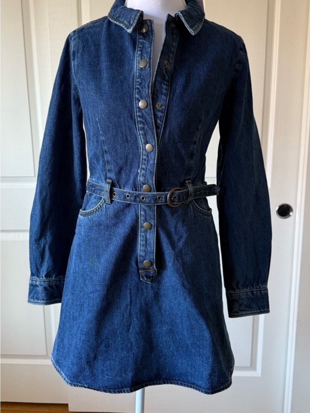 Paris Atelier & Other Stories Belted Denim Mini Dress size us 12